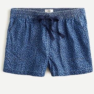 J. Crew Seaside Shorts Indigo Leopard